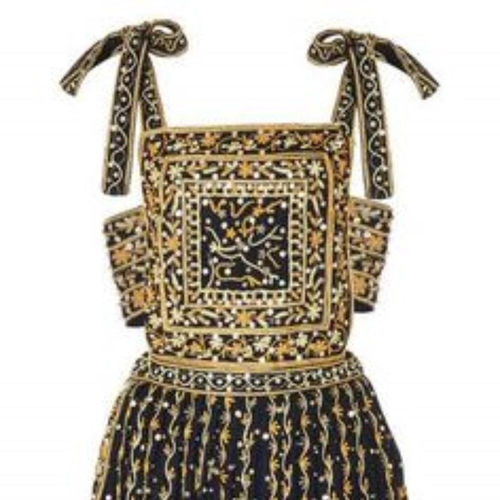 ISO Ulla Johnson Nasya Black Embroidered Dress